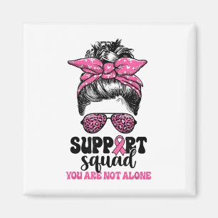 Aimant Soutien Squad Messy Bun Pink Warrior Cancer du sei