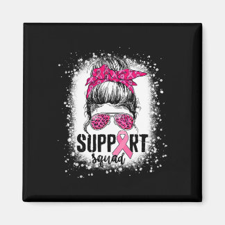 Aimant Soutien Squad Messy Bun Pink Warrior Cancer du sei