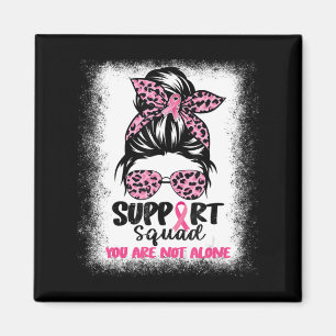 Aimant Soutien Squad Messy Bun Pink Warrior Cancer du sei
