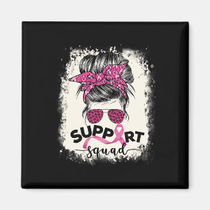 Aimant Soutien Squad Messy Bun Sensibilisation au cancer