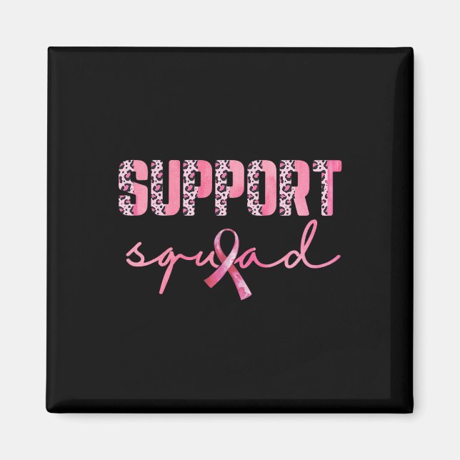 Aimant Soutien Squad Ruban rose Leopard Cancer du sein Aw (Devant)