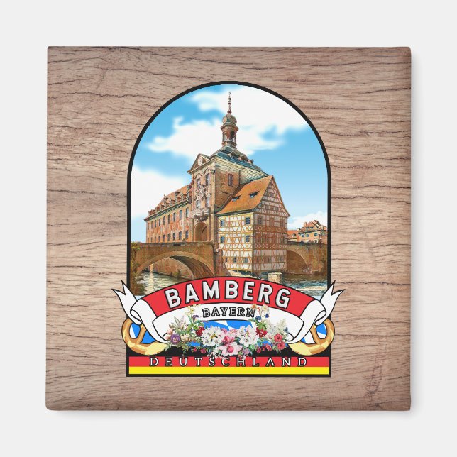 Aimant Souvenir allemand de Bamberg Vintages (Devant)