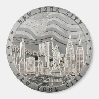 Aimant Souvenir argenté du pont de Manhattan à New York C