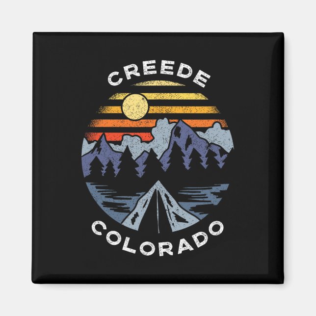 Aimant Souvenir de camping vacances montagnes Creede Colo (Devant)
