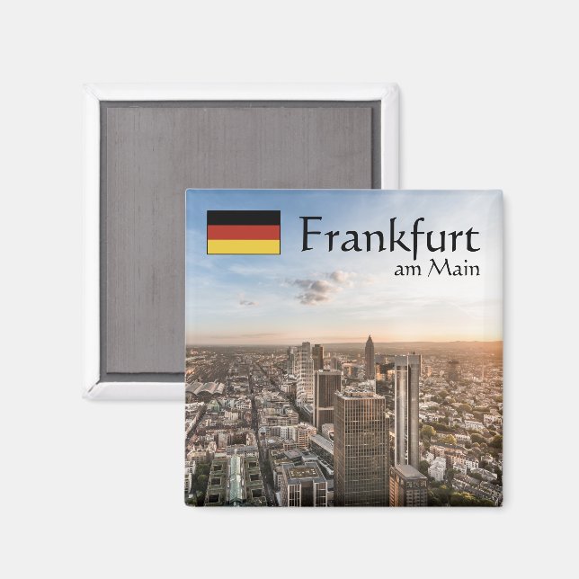 Aimant Souvenir de Francfort Allemagne (Recto/Verso)