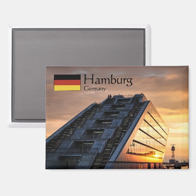 Aimant Souvenir de Hambourg Allemagne (Recto/Verso)