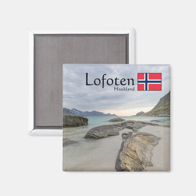 Aimant Souvenir de Haukland (Recto/Verso)