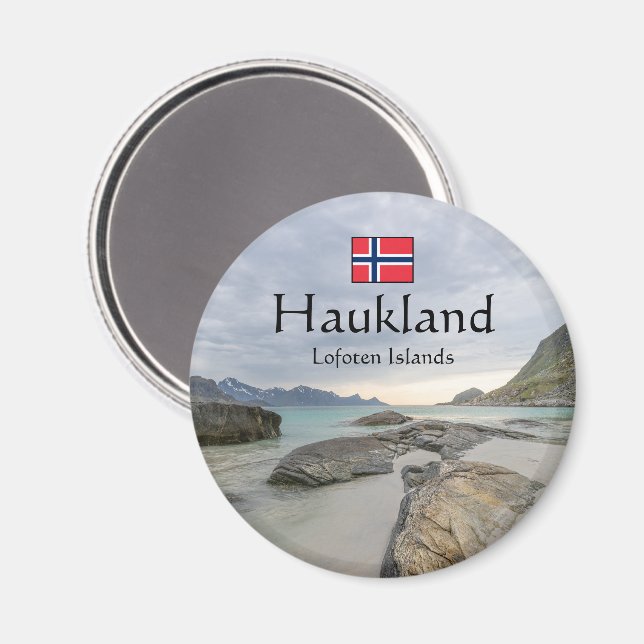 Aimant Souvenir de Haukland (Recto/Verso)