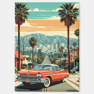 Aimant Souvenir de la skyline et des palmiers de Los Ange