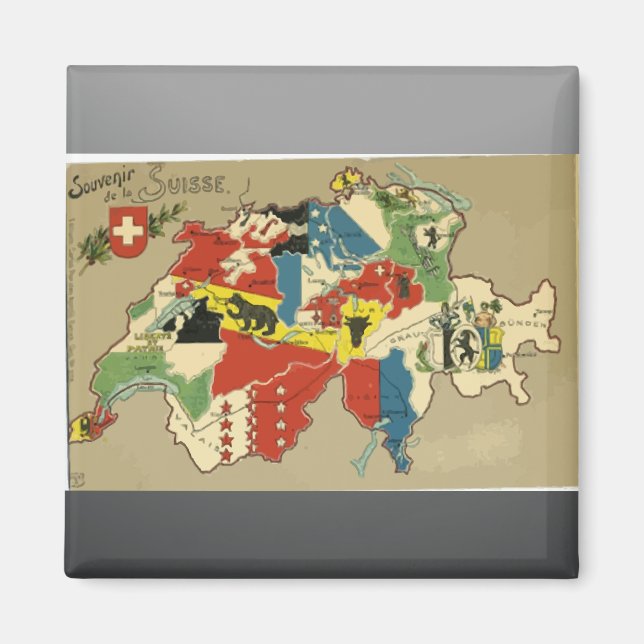 Aimant Souvenir De La Suisse, Vintage (Devant)