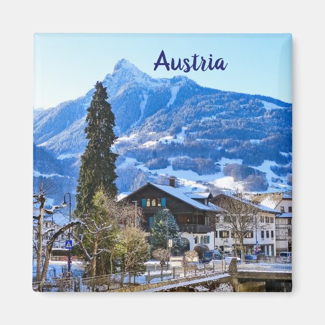 Aimant Souvenir de l'Autriche Vorarlberg en hiver (Devant)