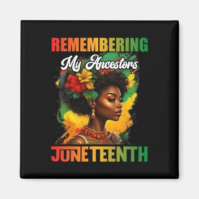 Aimant Souvenir de mes ancêtres JunetDix Célébrer Blac (Devant)