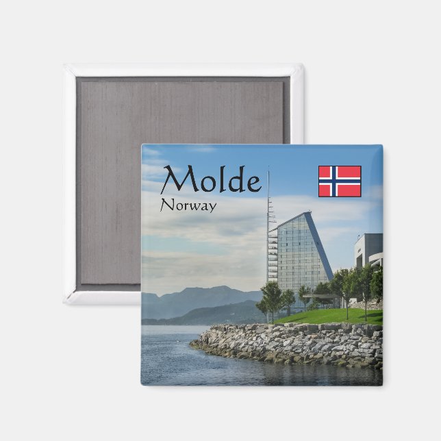 Aimant Souvenir de Molde Norvège (Recto/Verso)