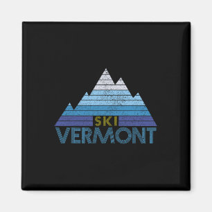 Aimant Souvenir de ski du Vermont Sport de montagne vinta
