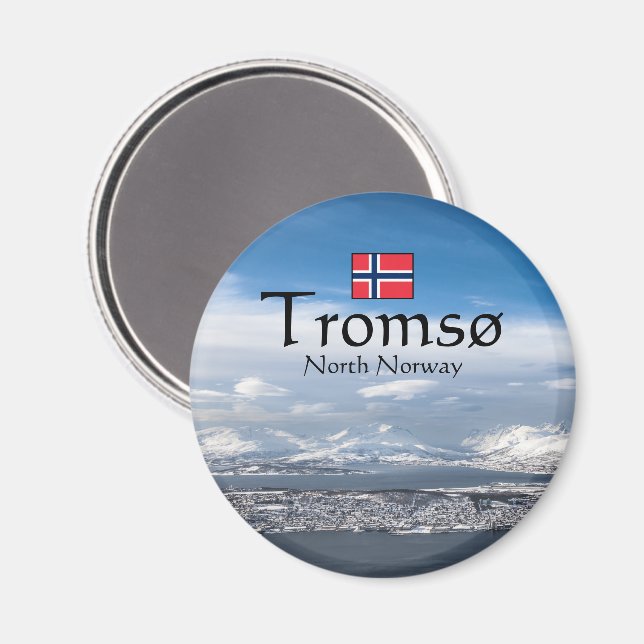 Aimant Souvenir de Tromso Norvège (Recto/Verso)
