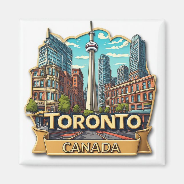 Aimant 🌳 Souvenir de vacances à Toronto (Devant)