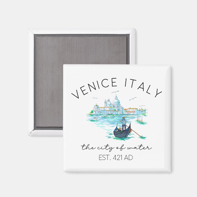 Aimant Souvenir de vacances à Venise Italie (Recto/Verso)