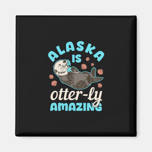 Aimant Souvenir de vacances de loutre de mer d'Alaska  (Devant)