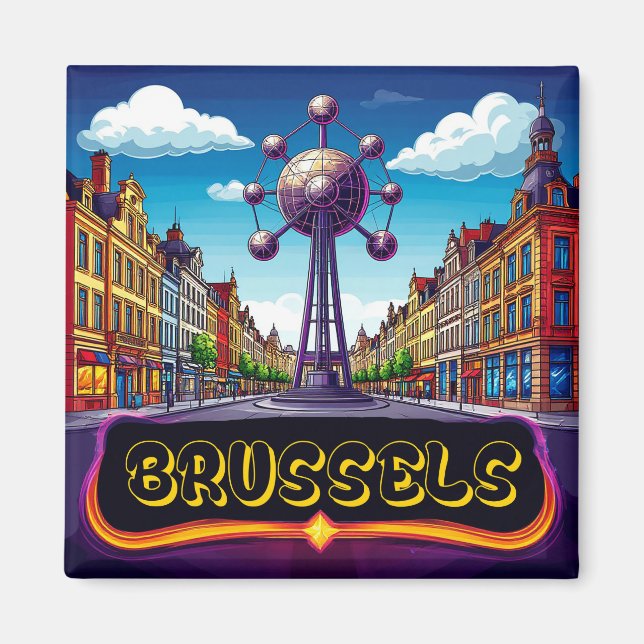 Aimant Souvenir de voyage à Bruxelles ⭐ (Devant)