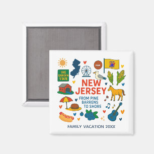 Aimant Souvenir de voyage de famille au New Jersey sur ai