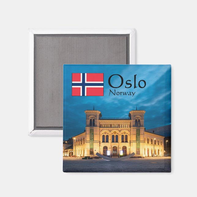 Aimant Souvenir d'Oslo (Recto/Verso)