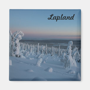 Aimant Souvenir Forêt enneigée de Laponie