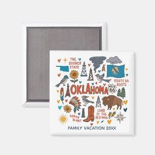 Aimant Souvenir personnalisé de voyage de famille en Okla