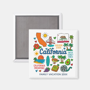 Aimant Souvenir personnalisé de voyage en Californie