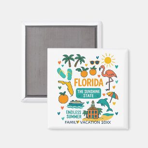 Aimant Souvenir personnalisé de voyage en famille en Flor