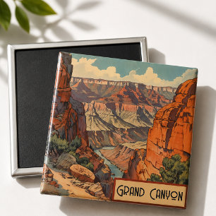 Aimant Souvenir rétro américain du Grand Canyon