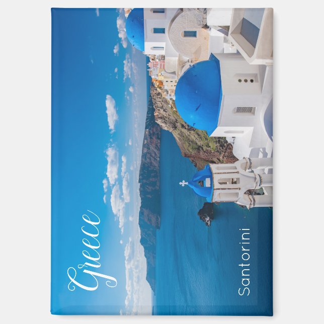 Aimant Souvenir Scénique de Santorin Grèce (Recto)