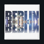Aimant souvenir texte de Berlin<br><div class="desc">Texte de Berlin composé de la cathédrale de Berlin et tour de télévision avec textos dans l'eau.</div>