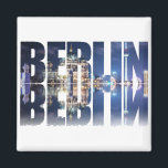 Aimant souvenir texte de Berlin<br><div class="desc">Texte de Berlin composé de la cathédrale de Berlin et tour de télévision avec textos dans l'eau.</div>