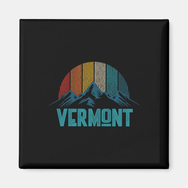 Aimant Souvenir Vintage du Vermont (Devant)