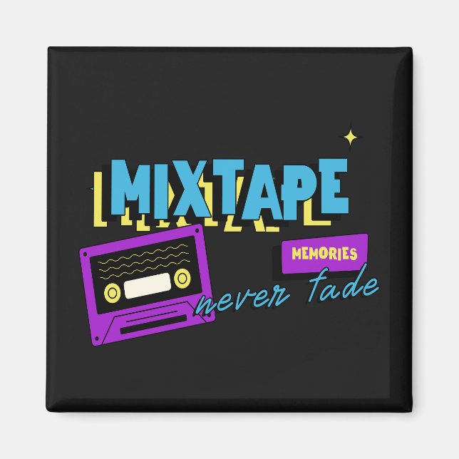 Aimant Souvenirs de mixtape Nostalgie de cassette rétro (Devant)
