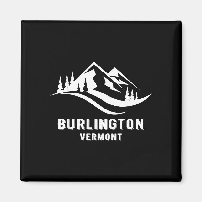 Aimant Souvenirs de montagne de Burlington vermont (Devant)