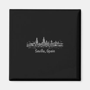 Aimant Souvenirs de Séville Espagne depuis la ligne d'hor