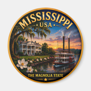 Aimant Souvenirs de vacances au Mississippi sous le signe