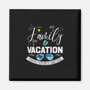 Aimant Souvenirs de vacances en famille ensemble correspo