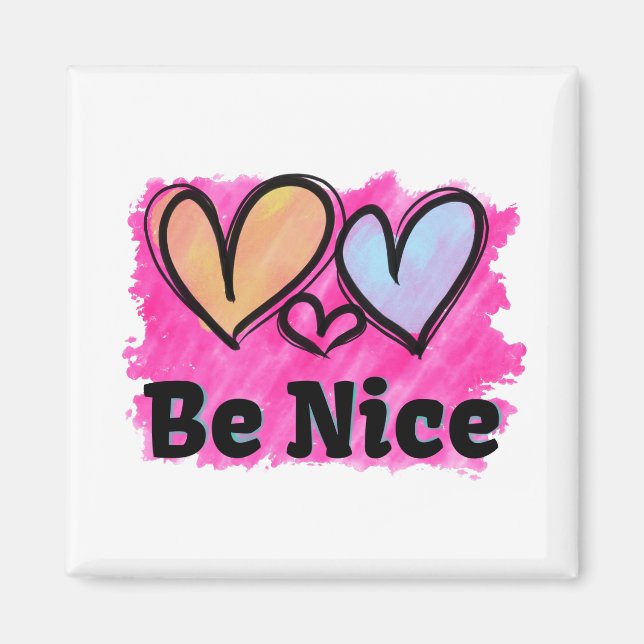 Aimant Soyez de beaux coeurs aquarelles (Devant)