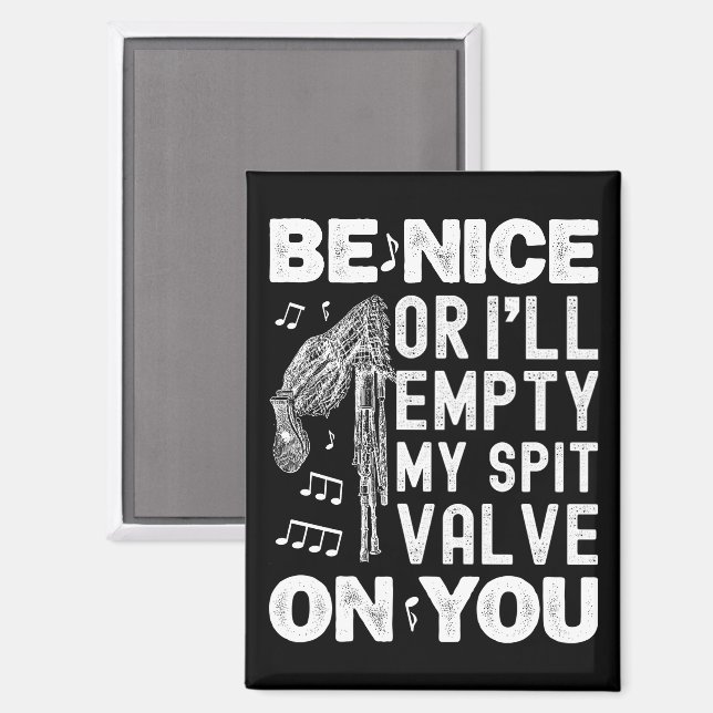 Aimant Soyez gentil Je Vide Mon Vanne de Souche Highland  (Recto/Verso)