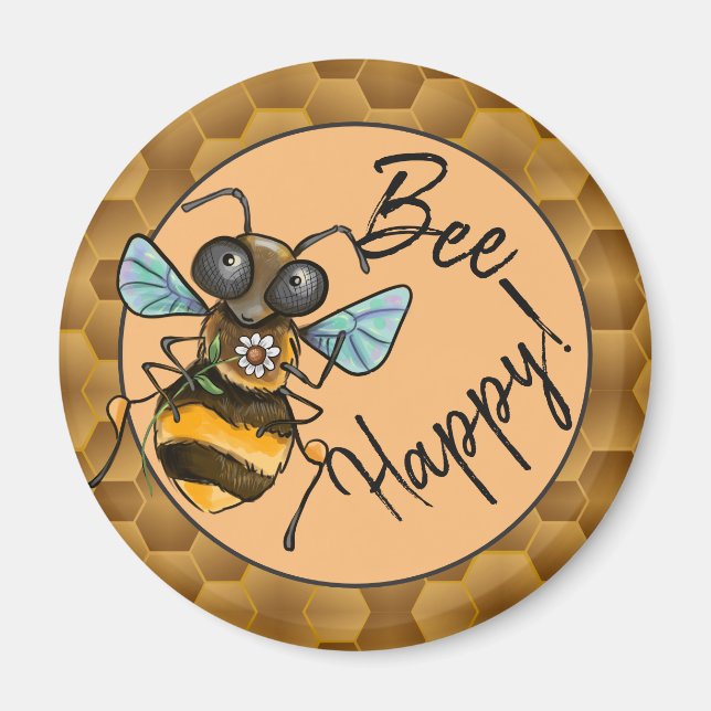 Aimant Soyez Heureuse Abeille Chérie (Devant)
