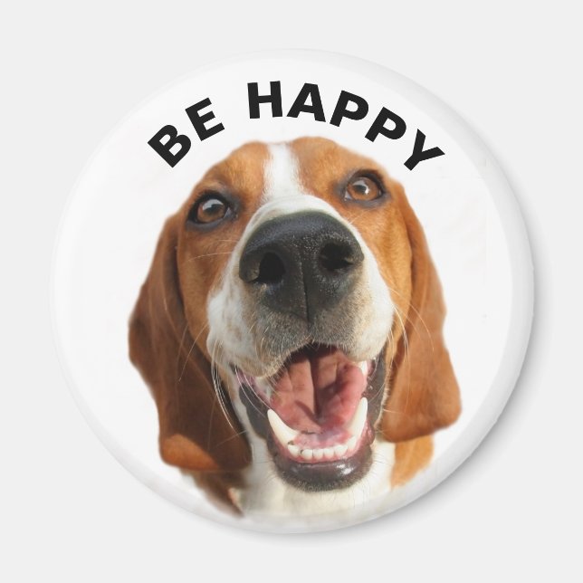 Aimant Soyez heureux Beagle (Devant)