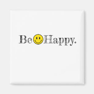 Aimant Soyez heureux Typographie Smile Face Emoji Fun