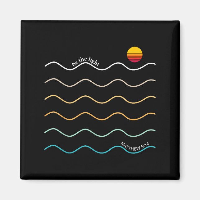 Aimant Soyez La Lumière Boho Verset Biblique Chrétien Cul (Devant)
