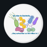 Aimant Soyez plus gentil avec les bactéries<br><div class="desc">Soyez gentil avec les bactéries - elles nous surpassent ! Joli design microbe !</div>