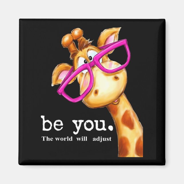 Aimant Soyez vous le monde s'adaptera mignon amant girafe (Devant)
