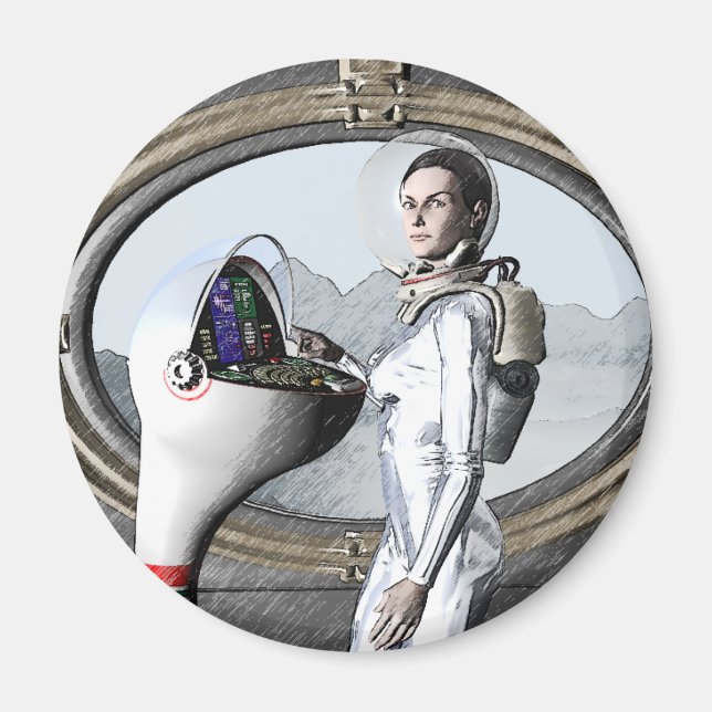 Aimant Spacegirl vintage (Devant)