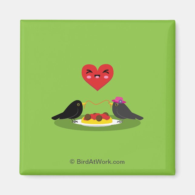 Aimant Spaghetti Meatballs Date romantique (Devant)