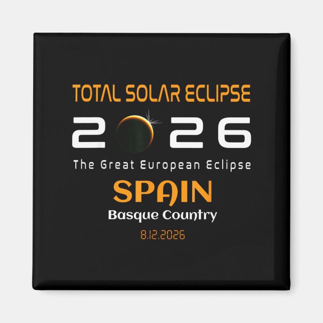 Aimant Spain Basque Country Total Solar Eclipse August (Devant)